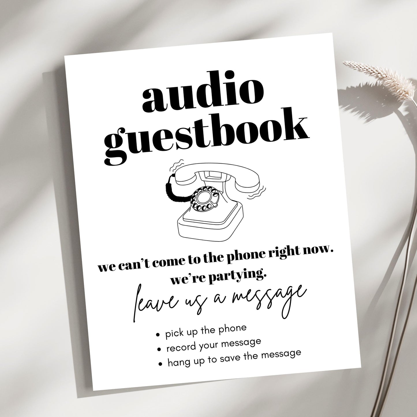 Audio Guest Book Sign Template
