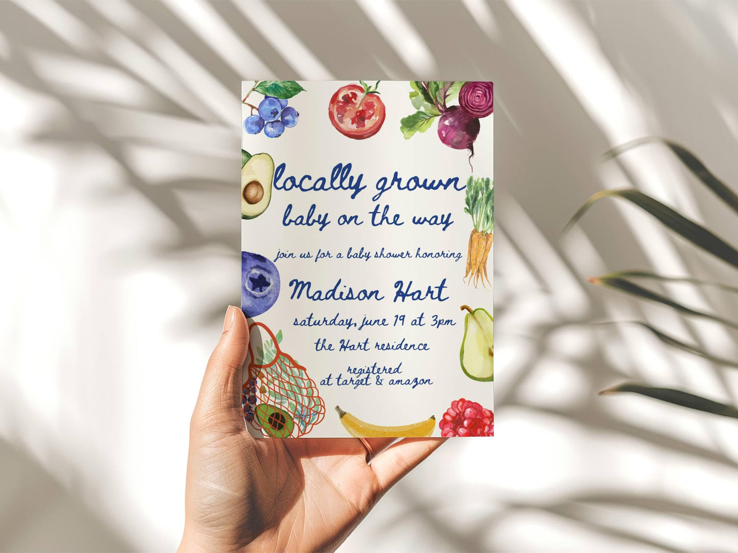 Locally Grown Baby Shower Invite