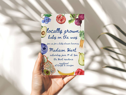 Locally Grown Baby Shower Invite
