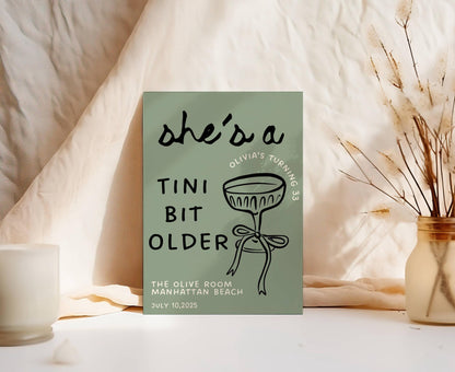 A Tini Bit Older Birthday Invite