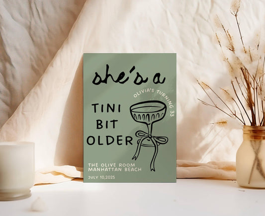 A Tini Bit Older Birthday Invite