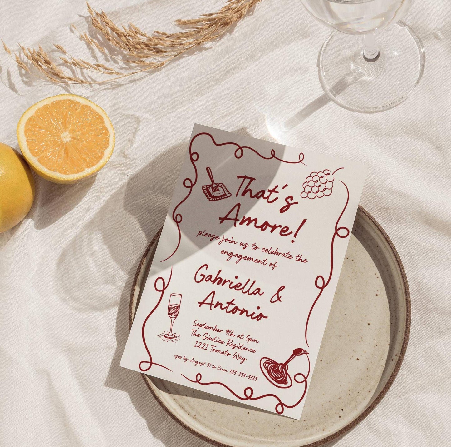 Authentic Thats Amore Invitation