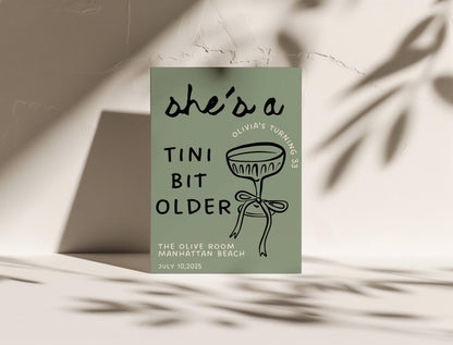 A Tini Bit Older Birthday Invite