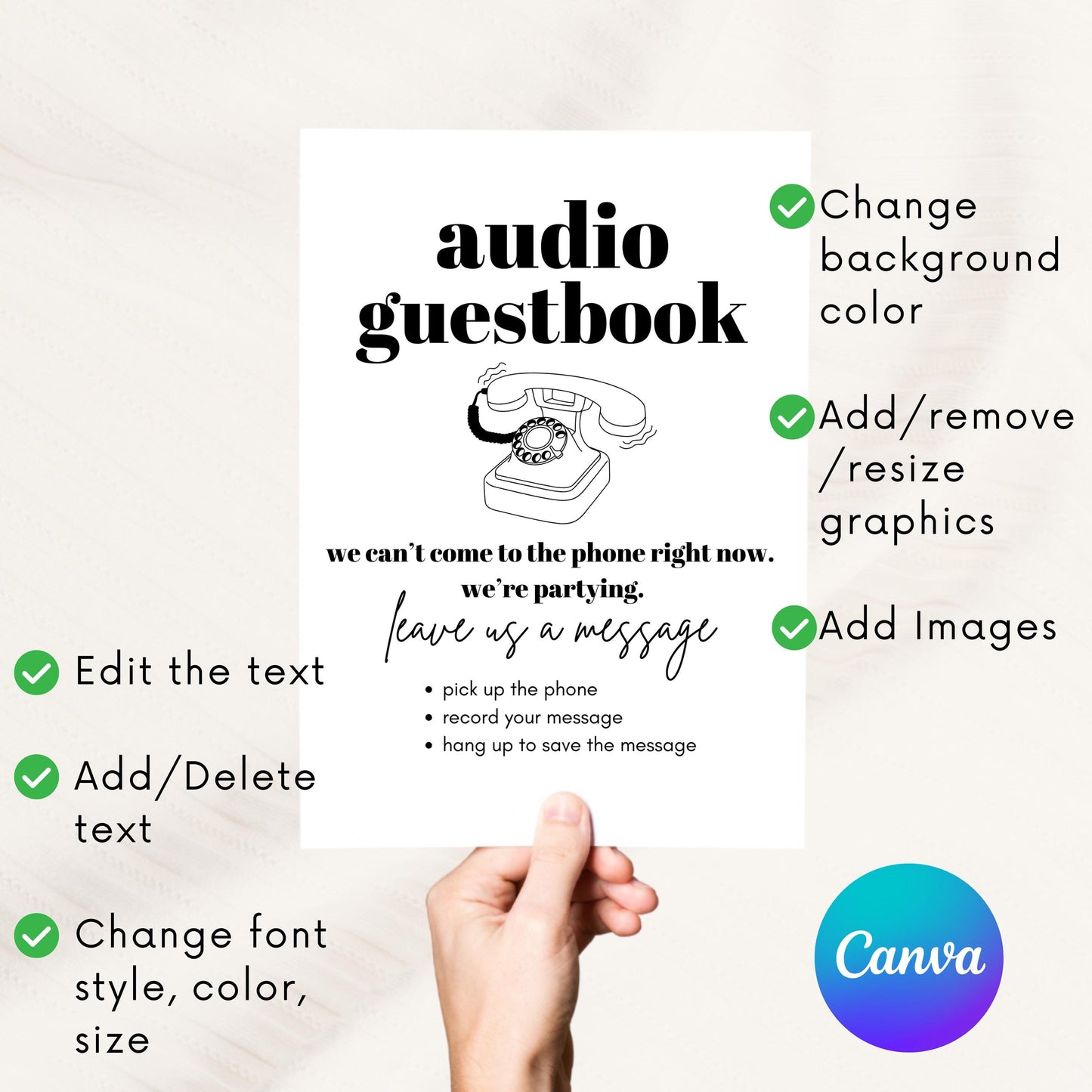 Audio Guest Book Sign Template
